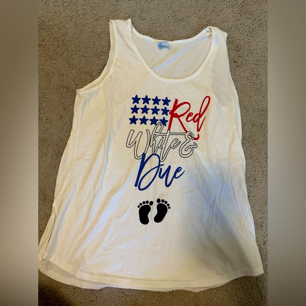 Red White & Due Maternity shirt for 4th of July